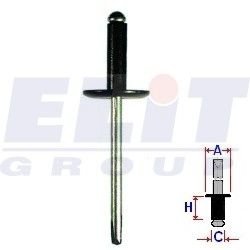 Заклепка салона (к-т:10 шт) размер:A = 14mm/C = 4,7mm/H = 19,5mm ELIT R 57050 (фото 1)