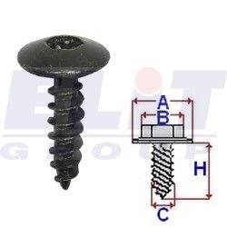 Винт салона (к-т:10 шт) размер:A =15mm/C = 6,2mm/H = 24mm ELIT C60393