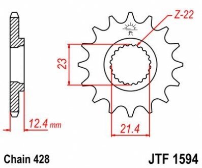 Передняя звезда 15зуб. YBR250 07-/ YG 250 Tricker ELIT MO 102-383-15