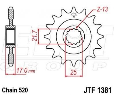 Передняя звезда 15 зуб CB500F/X `13- / CBR500R `13- ELIT 101-460-15