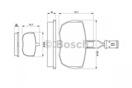 Колодки тормозные дисковые, к-кт. BOSCH 0 986 424 044