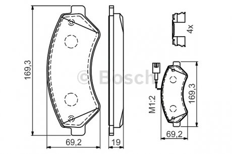 Колодки тормозные дисковые, к-кт. BOSCH 0 986 494 580