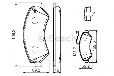 Колодки тормозные дисковые, к-кт. BOSCH 0 986 494 589