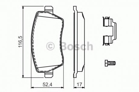 Колодки тормозные дисковые, к-кт. BOSCH 0 986 494 592