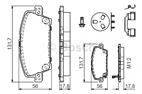 Колодки тормозные дисковые, к-кт. BOSCH 0 986 494 611