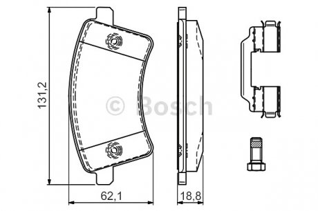 Колодки тормозные дисковые, к-кт. BOSCH 0 986 494 612