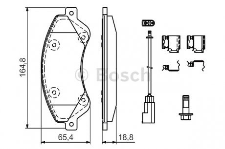 Колодки тормозные дисковые, к-кт. BOSCH 0 986 494 613