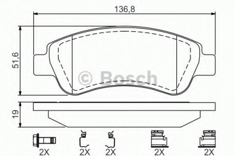 Колодки тормозные дисковые, к-кт. BOSCH 0 986 494 623 (фото 1)