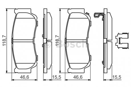 Колодки тормозные дисковые, к-кт. BOSCH 0 986 494 628 (фото 1)