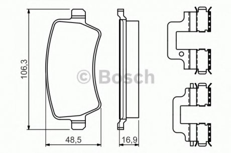 Колодки тормозные дисковые, к-кт. BOSCH 0 986 494 641