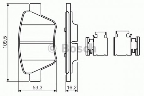 Колодки тормозные дисковые, к-кт. BOSCH 0 986 494 643 (фото 1)