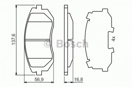 Гальмівні колодки, дискові BOSCH 0 986 494 653