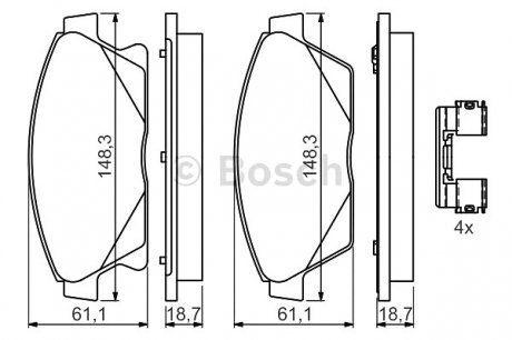 Колодки тормозные дисковые, к-кт. BOSCH 0 986 494 657 (фото 1)