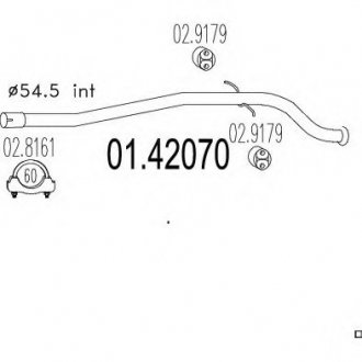 Ремонтная деталь узла выхлопной системы MTS 01.42070