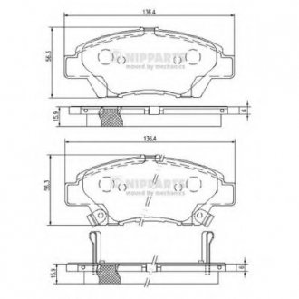 Колодки тормозные дисковые, к-кт. NIPPARTS N3604068