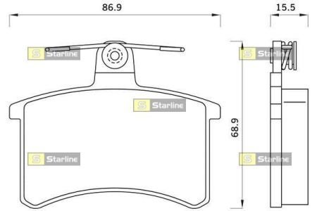 Колодки тормозные дисковые, к-кт. STARLINE STAR LINE BD S078