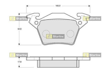 Колодки тормозные дисковые, к-кт. STARLINE STAR LINE BD S165