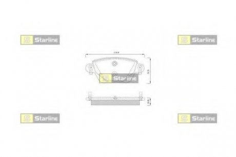 Колодки тормозные дисковые, к-кт. STARLINE STAR LINE BD S252