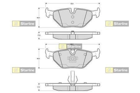 Колодки тормозные дисковые, к-кт. STARLINE STAR LINE BD S270