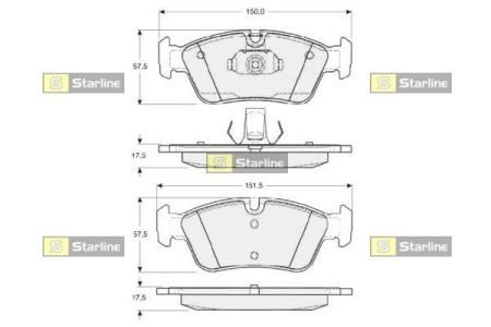 Колодки тормозные дисковые, к-кт. STAR LINE BD S314 (фото 1)