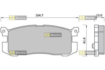 Колодки тормозные дисковые, к-кт. STAR LINE BD S386 (фото 1)