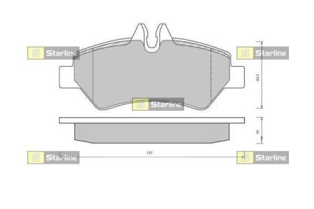 Колодки тормозные дисковые, к-кт. STARLINE STAR LINE BD S423