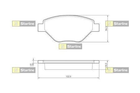 Колодки тормозные дисковые, к-кт. STARLINE STAR LINE BD S435