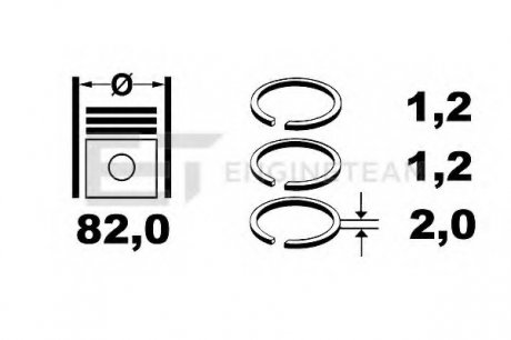 Комплект поршневых колец ET ENGINETEAM R1000100 (фото 1)