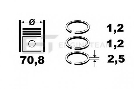 Комплект поршневых колец ET ENGINETEAM R1001800 (фото 1)