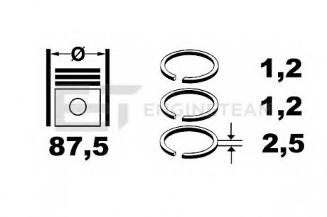 Комплект поршневых колец ET ENGINETEAM R1002600 (фото 1)