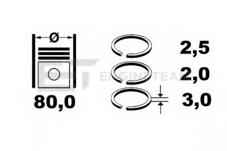 Комплект поршневых колец ET ENGINETEAM R1004300 (фото 1)