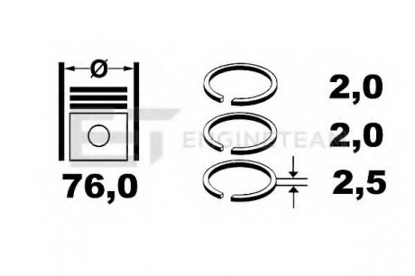Комплект поршневых колец ET ENGINETEAM R1004400 (фото 1)