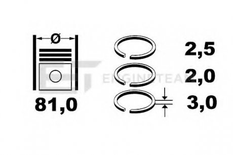 Комплект поршневых колец ET ENGINETEAM R1004900 (фото 1)