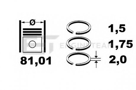 Комплект поршневых колец ET ENGINETEAM R1005100 (фото 1)