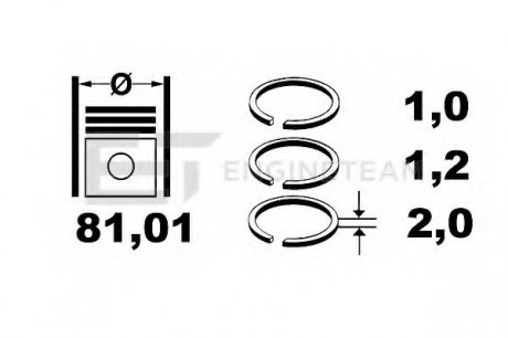 Комплект поршневых колец ET ENGINETEAM R1005700 (фото 1)