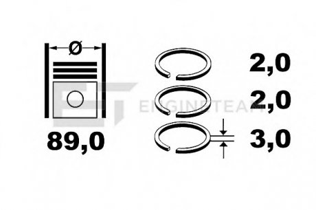 Комплект поршневых колец ET ENGINETEAM R4000800 (фото 1)
