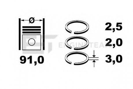 Комплект поршневых колец ET ENGINETEAM R4001000 (фото 1)
