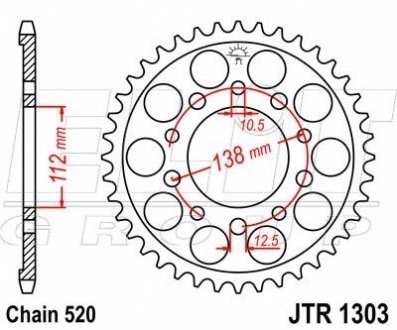 Зірка MOTO 39 зуб. NC700 Integra `12- ELIT MO 111-454-39