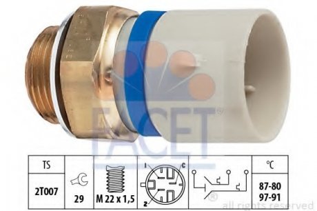 Датчик включения вентилятора Facet 7.5701