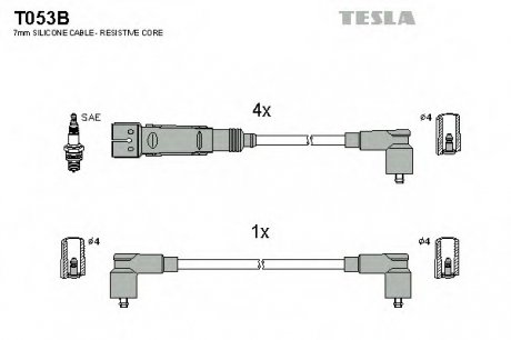 Комплект проводов зажигания TESLA T053B (фото 1)