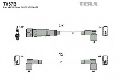 Комплект проводов зажигания TESLA T057B (фото 1)