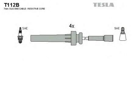 Комплект проводов зажигания TESLA T112B