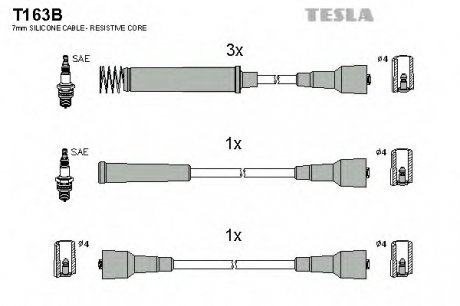 Комплект проводов зажигания TESLA T163B (фото 1)