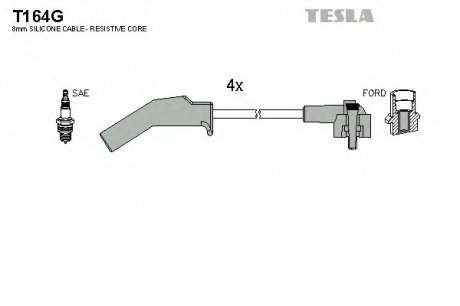 Комплект проводов зажигания TESLA T164G (фото 1)