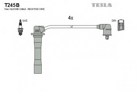 Комплект проводов зажигания TESLA T245B (фото 1)