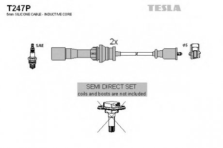 Комплект проводов зажигания TESLA T247P (фото 1)