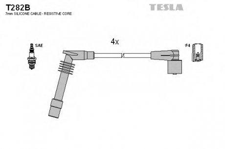 Комплект проводов зажигания TESLA T282B (фото 1)