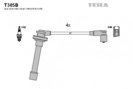 Комплект проводов зажигания TESLA T385B (фото 1)