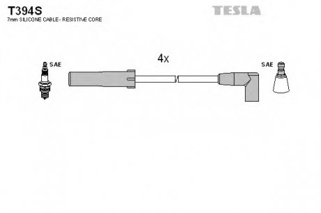 Комплект проводов зажигания TESLA T394S (фото 1)