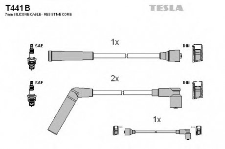 Высоковольтные провода Matiz 0.8 TESLA T441B (фото 1)